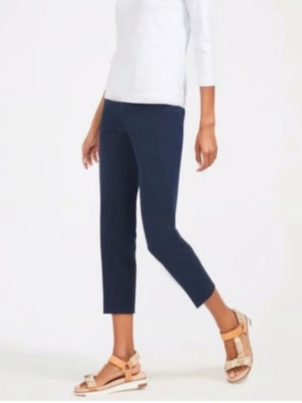 J. Mclaughlin Navy Side Zip Dock Capri Ankle Pants Size 6